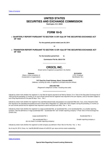 Thumbnail Crocs 10-Q Quarterly Report FY2014 