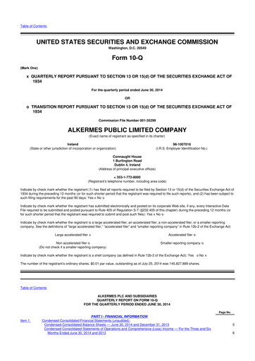 Miniature Alkermes 10-Q Rapport trimestriel 2014 