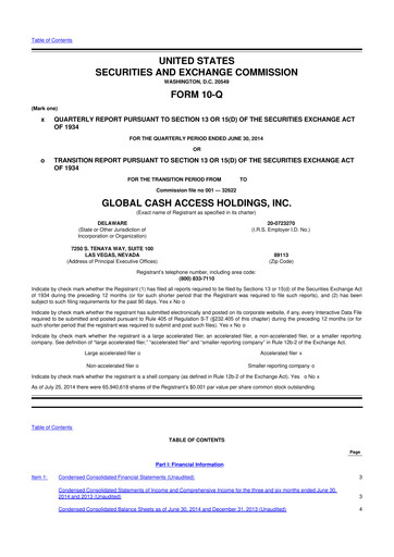 Thumbnail Everi Holdings
 10-Q Quarterly Report FY2014 