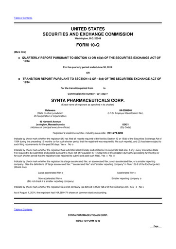 Thumbnail Madrigal Pharmaceuticals
 10-Q Quarterly Report FY2014 