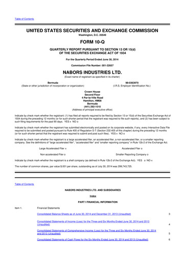 Vorschaubild Nabors Industries
 10-Q Quartalsbericht 2014 