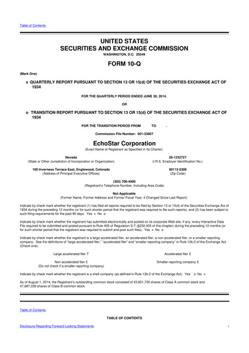 Vorschaubild EchoStar 10-Q Quartalsbericht 2014 