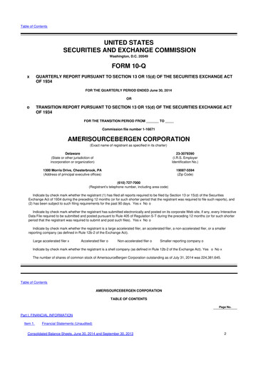 Thumbnail Cencora 10-Q Quarterly Report FY2014 