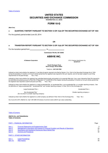 Vorschaubild AbbVie 10-Q Quartalsbericht 2014 