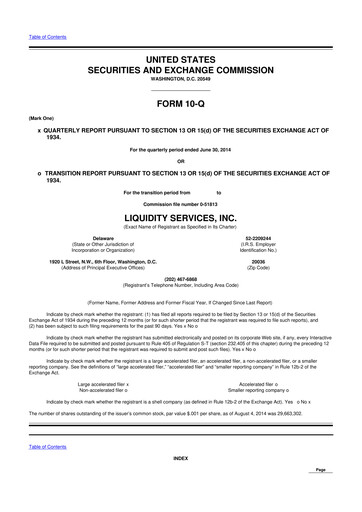 Thumbnail Liquidity Services
 10-Q Quarterly Report FY2014 