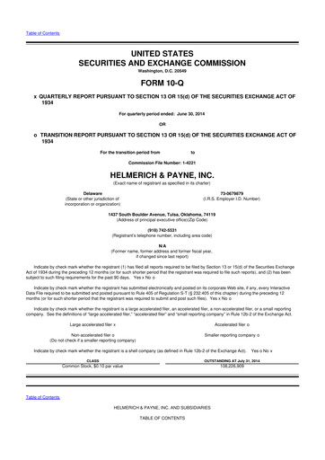 Thumbnail Helmerich & Payne

 10-Q Quarterly Report FY2014 