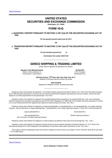 Thumbnail Genco Shipping & Trading 10-Q Quarterly Report FY2014 