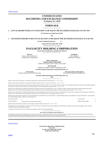 Thumbnail Paylocity 10-K Annual Report 2014