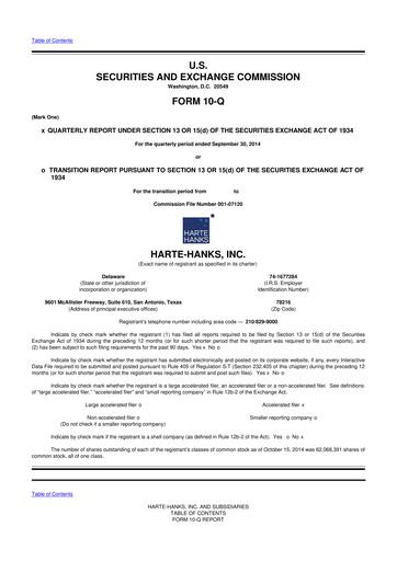 Miniature Harte Hanks 10-Q Rapport trimestriel 2014 