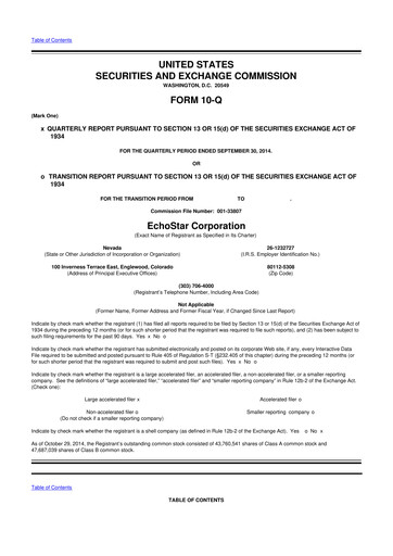 Vorschaubild EchoStar 10-Q Quartalsbericht 2014 