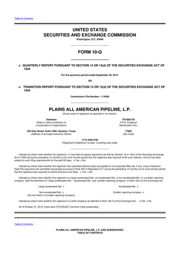 Thumbnail Plains All American Pipeline 10-Q Quarterly Report FY2014 