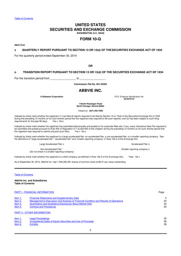 Vorschaubild AbbVie 10-Q Quartalsbericht 2014 