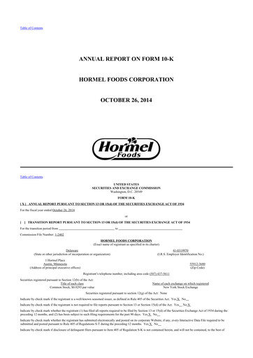 Thumbnail Hormel Foods 10-K Annual Report 2014