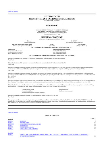 Thumbnail Deere & Company (John Deere) 10-K Annual Report 2014