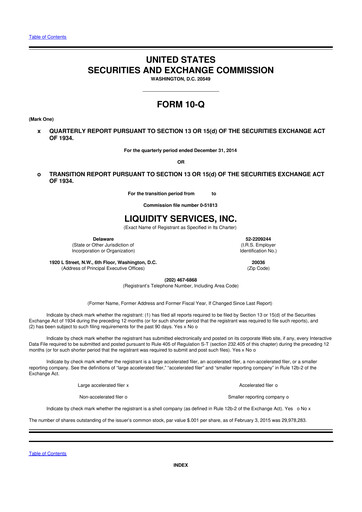 Thumbnail Liquidity Services
 10-Q Quarterly Report FY2015 