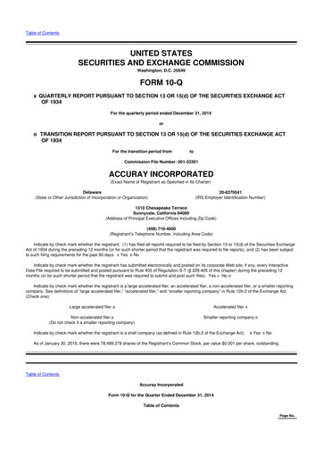 Thumbnail Accuray 10-Q Quarterly Report FY2015 