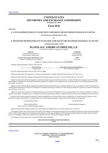 Thumbnail Plains All American Pipeline 10-K Annual Report 2014