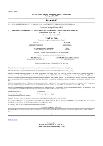 Thumbnail Textron 10-K Annual Report 2014