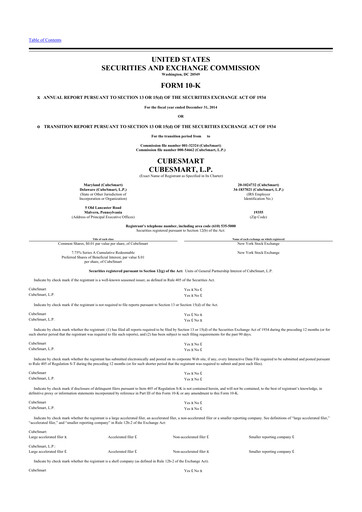 Thumbnail CubeSmart
 10-K Annual Report 2014