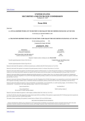 Thumbnail Axogen 10-K Annual Report 2014