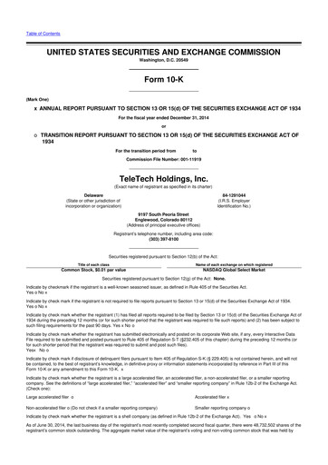 Thumbnail TTEC 10-K Annual Report 2014