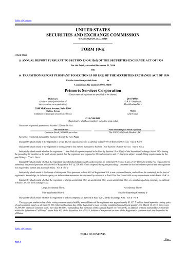 Thumbnail Primoris Services Corporation
 10-K Annual Report 2014