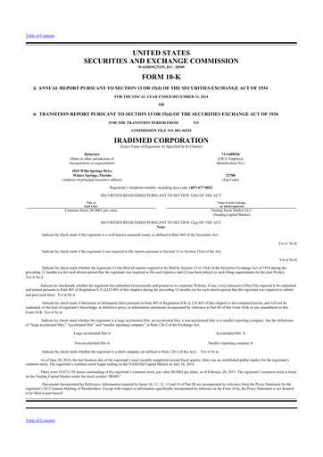 Thumbnail IRadimed 10-K Annual Report 2014