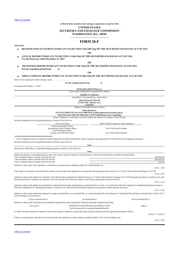 Thumbnail Telecom Argentina
 20-F Annual Report 