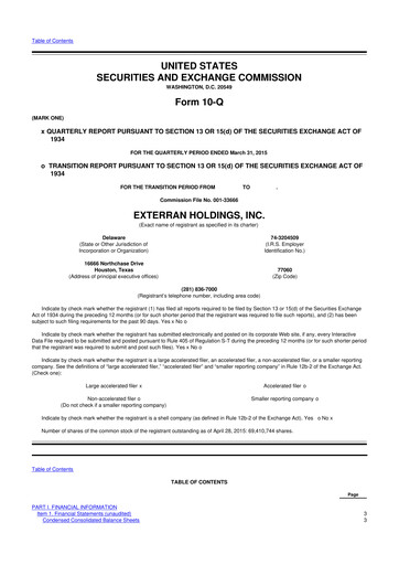 Thumbnail Archrock 10-Q Quarterly Report FY2015 