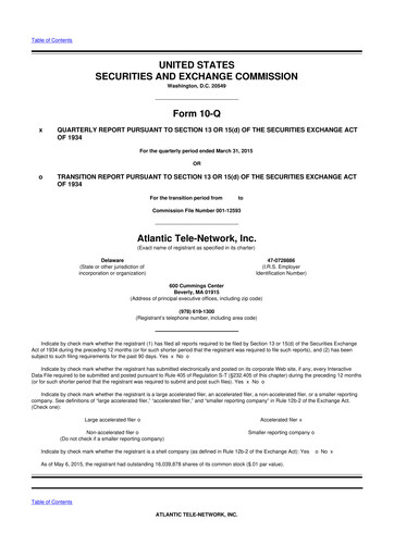 Thumbnail ATN International 10-Q Quarterly Report FY2015 