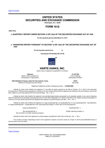 Miniature Harte Hanks 10-Q Rapport trimestriel 2015 