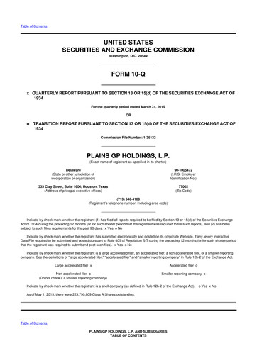 Thumbnail Plains GP 10-Q Quarterly Report FY2015 