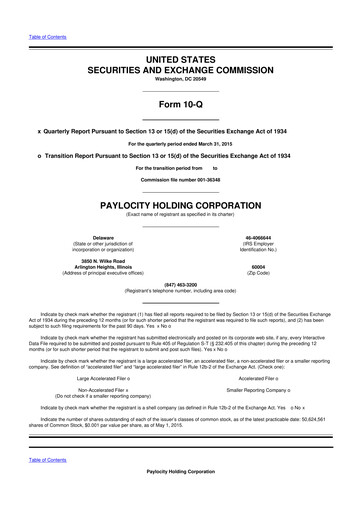 Thumbnail Paylocity 10-Q Quarterly Report FY2015 