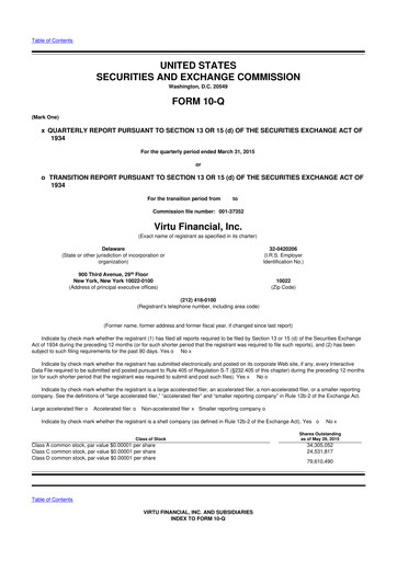 Thumbnail Virtu Financial
 10-Q Quarterly Report FY 