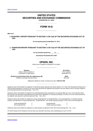 Thumbnail OpGen
 10-Q Quarterly Report FY 