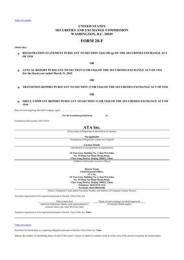 Thumbnail ATA Creativity Global 20-F Annual Report 2015