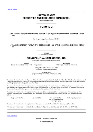 Thumbnail Principal Financial Group 10-Q Quarterly Report FY2015 