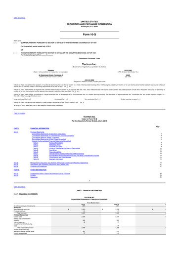 Thumbnail Textron 10-Q Quarterly Report FY2015 