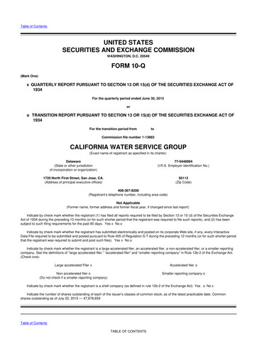 Vorschaubild California Water Service Group 10-Q Quartalsbericht 2015 