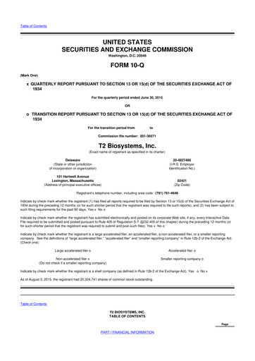 Thumbnail T2 Biosystems
 10-Q Quarterly Report FY2015 
