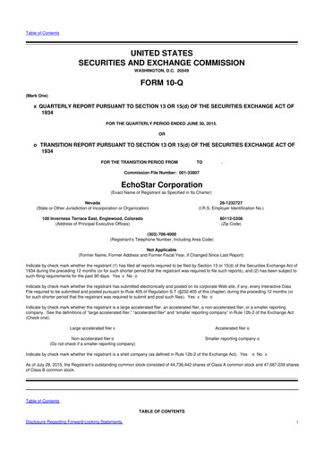 Vorschaubild EchoStar 10-Q Quartalsbericht 2015 