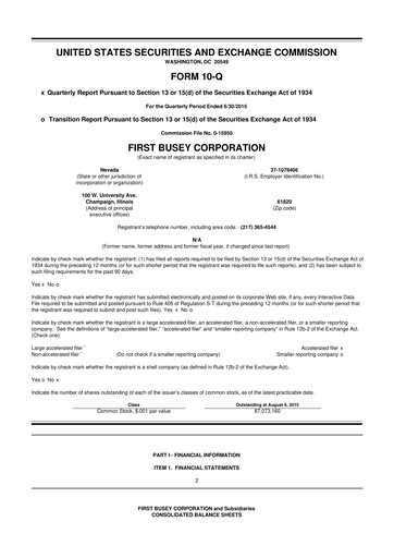 Thumbnail First Busey 10-Q Quarterly Report FY2015 