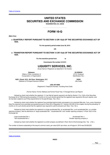 Thumbnail Liquidity Services
 10-Q Quarterly Report FY2015 