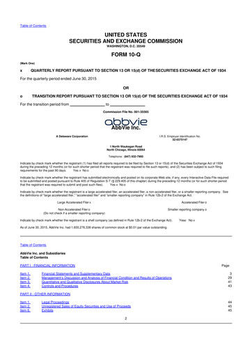 Vorschaubild AbbVie 10-Q Quartalsbericht 2015 