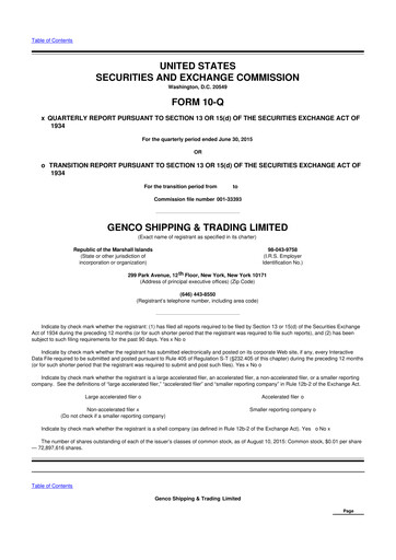Thumbnail Genco Shipping & Trading 10-Q Quarterly Report FY2015 