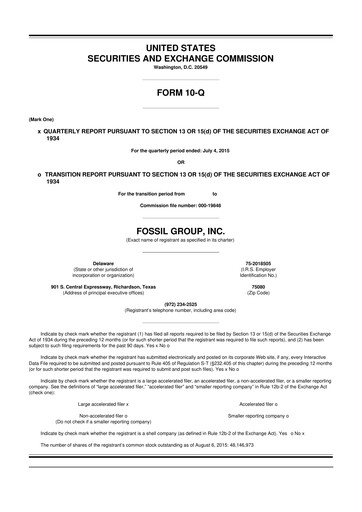 Thumbnail Fossil Group 10-Q Quarterly Report FY2015 