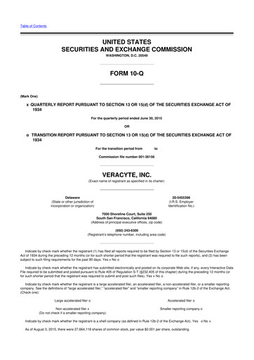 Thumbnail Veracyte 10-Q Quarterly Report FY2015 