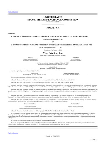 Thumbnail VIAVI Solutions
 10-K Annual Report 2015