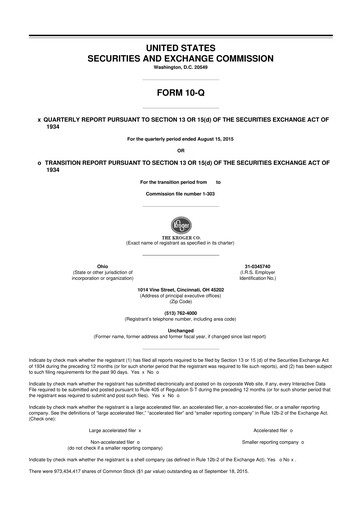 Vorschaubild Kroger 10-Q Quartalsbericht 2015 