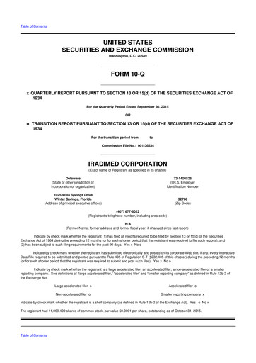 Thumbnail IRadimed 10-Q Quarterly Report FY2015 